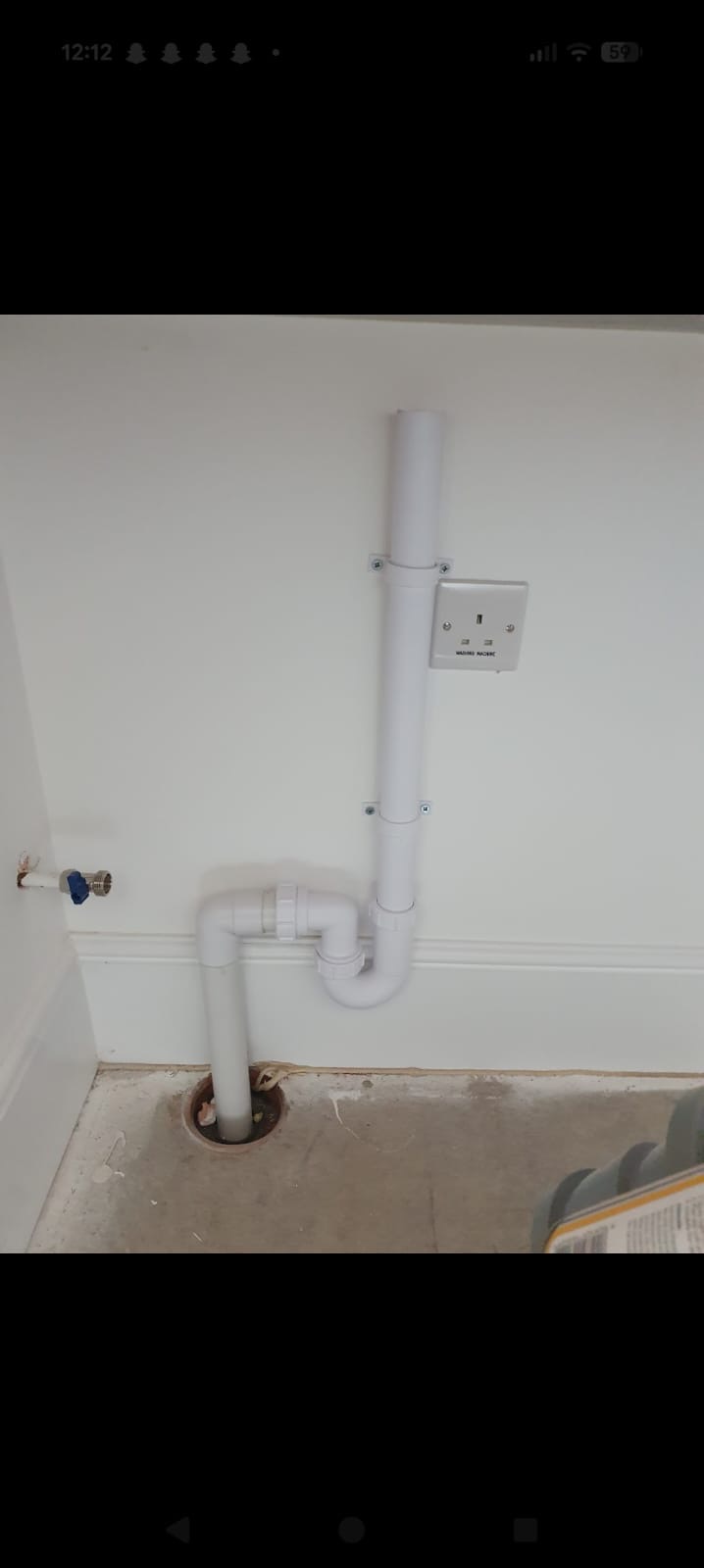 Washing machine waste and supply pipework